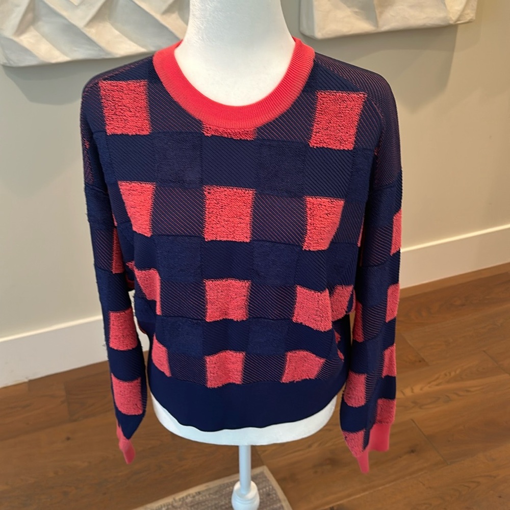 Rag & Bone Coral and Navy Sweater